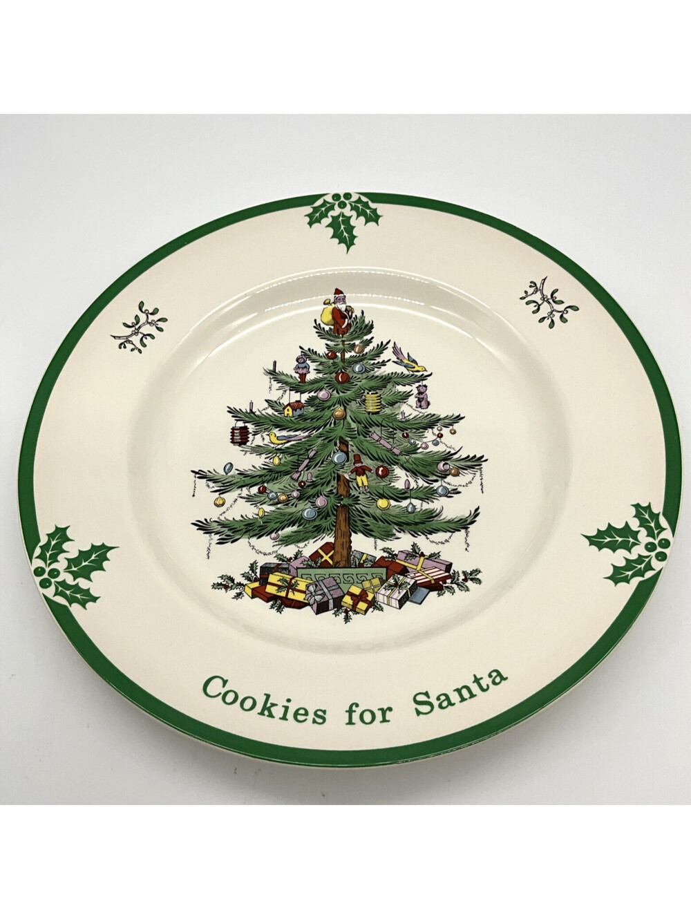Spode Christmas Tree Cookies For Santa Plate 10.5" England Holiday Dinnerware